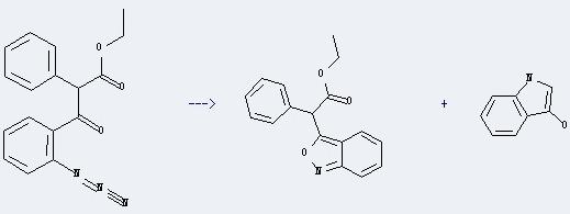 3-Hydroxyindole can be prepared by Ethyl o-azidobenzoyl(phenyl)acetate. The other product is benzo[c]isoxazol-3-yl-phenyl-acetic acid ethyl ester.